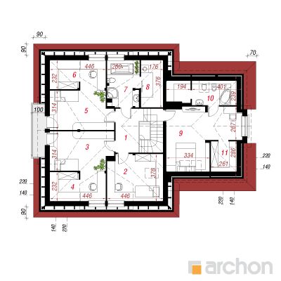  Maja mustköömnetes (G2) 2. korruse plaan